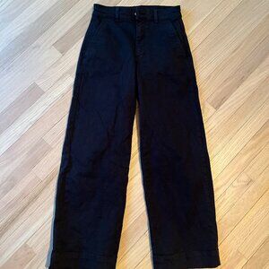Everlane Utility Wide-Leg Pant in Black, 0